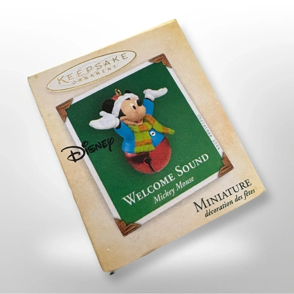 2004 Mickey Mouse Welcome Sound Disney Hallmark Miniature Christmas Ornament